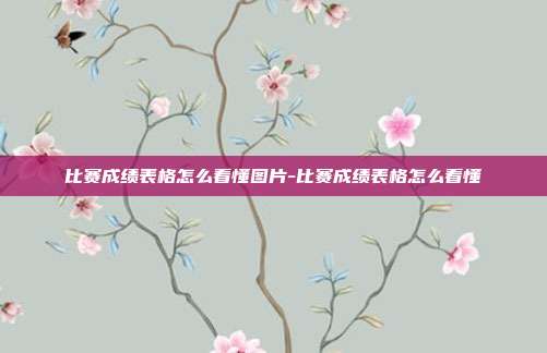 比赛成绩表格怎么看懂图片-比赛成绩表格怎么看懂